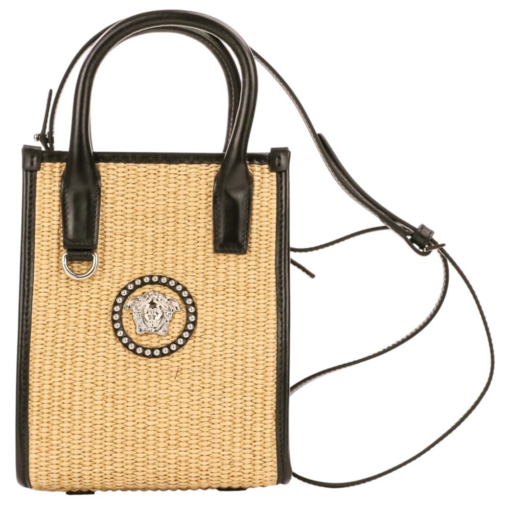 Versace Stud La Medusa 2-way Tote Bag, Handbag, Shoulder Bag 1A08263 Natural ...